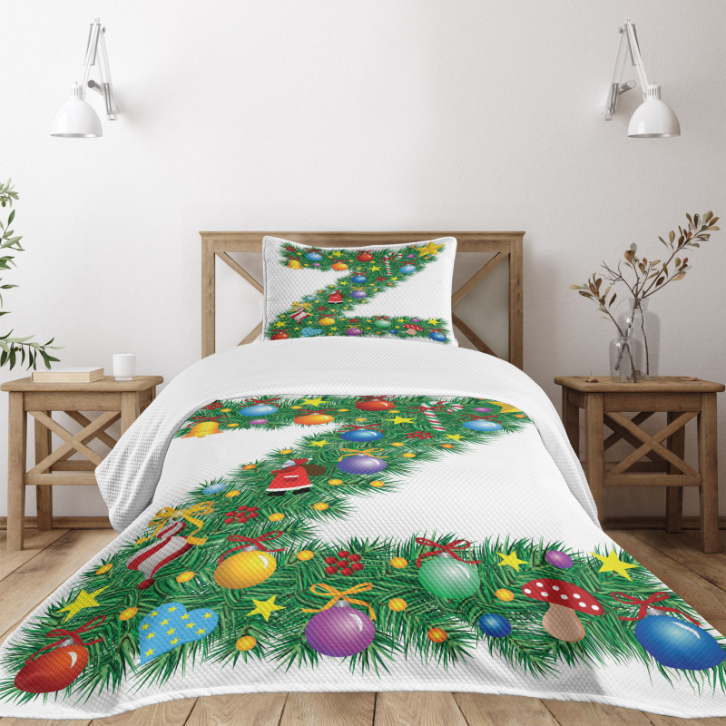 Traditional Font Xmas Bedspread Set