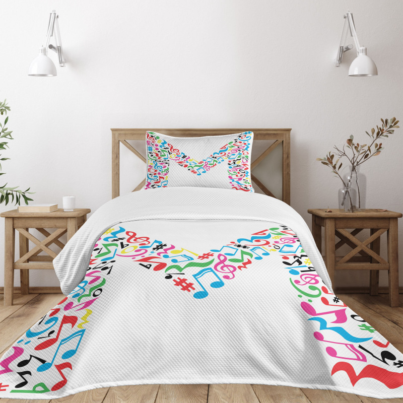 Notes Music Capital M Bedspread Set