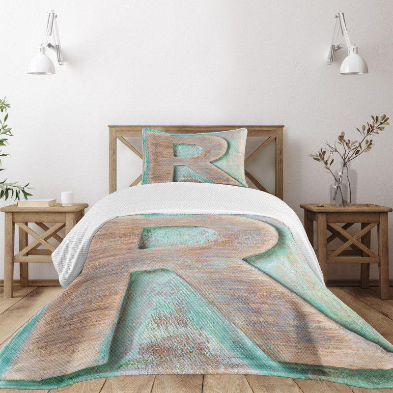 Alphabet Letterpress R Bedspread Set