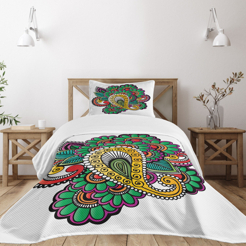 Vivid Colored Pattern Art Bedspread Set