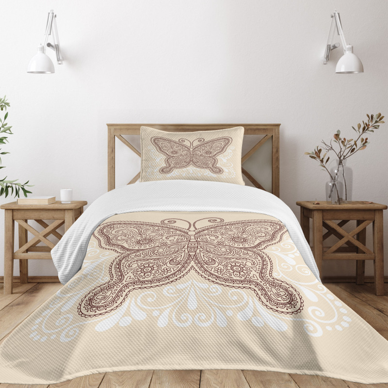 Ornament Abstract Butterfly Bedspread Set