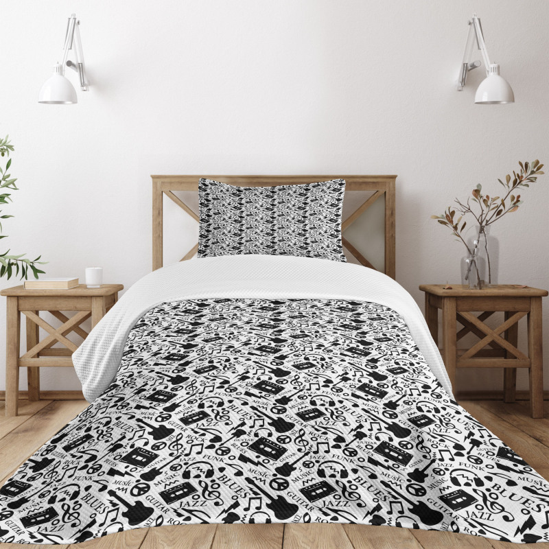 Blues Jazz Punk Rock Sign Bedspread Set