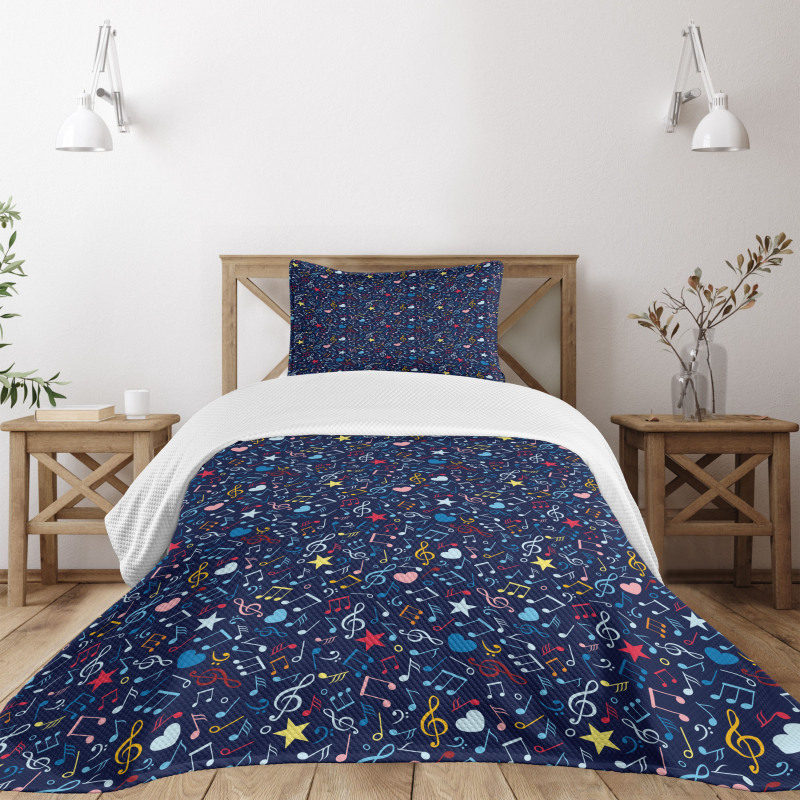 Rhythm in My Heart Design Bedspread Set