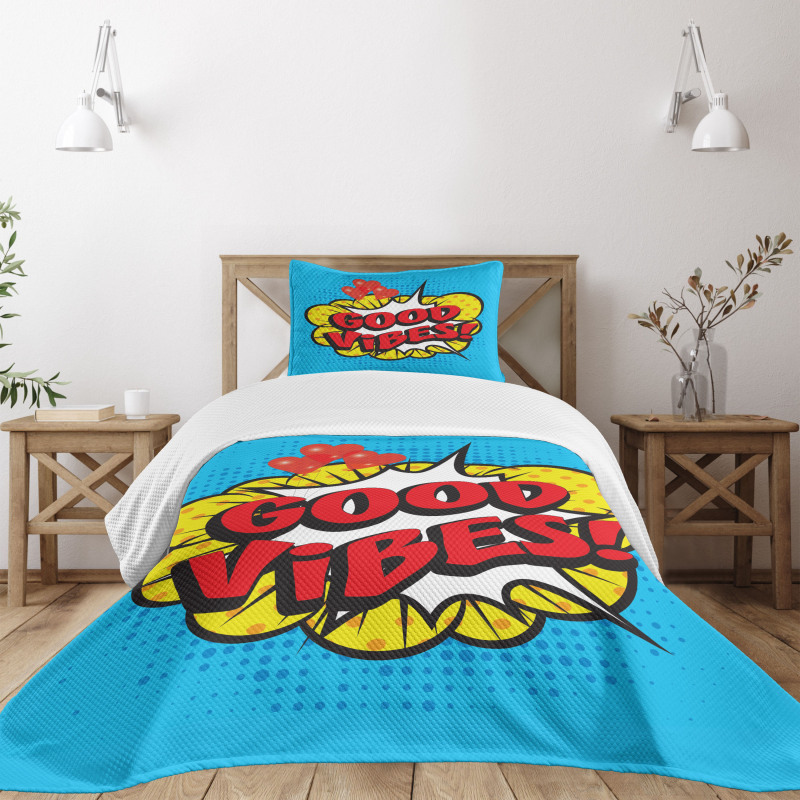 Pop Speech Bubble Bedspread Set