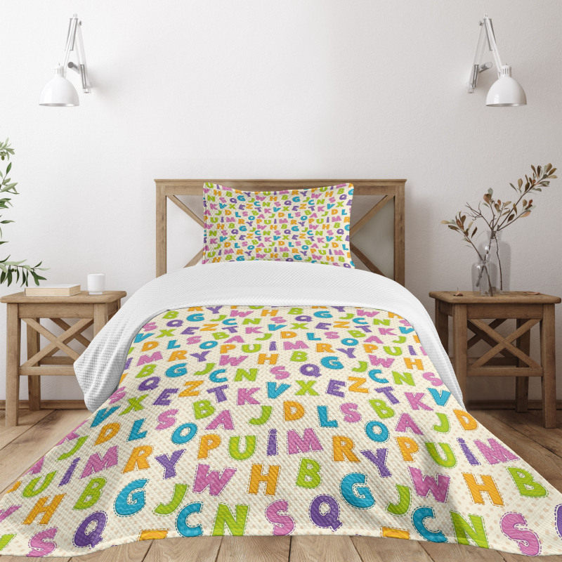 Letters Alphabet ABC Bedspread Set