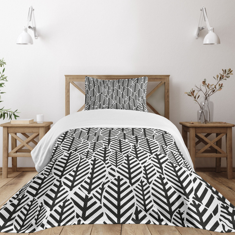 Modern Abstract Leaves Bedspread Set