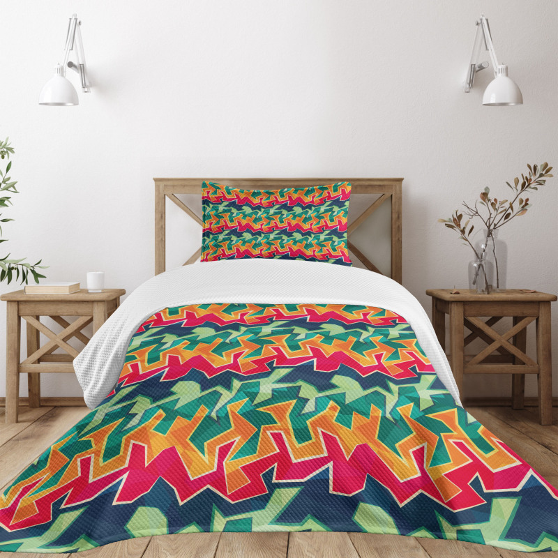 Crazy Funky Graffiti Bedspread Set