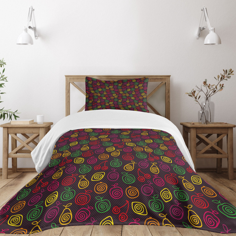 Apples Cherries Pears Bedspread Set