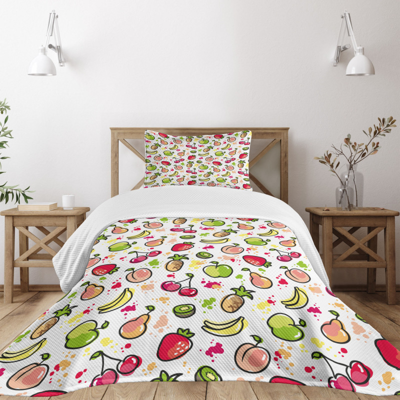 Watercolor Pear Bedspread Set