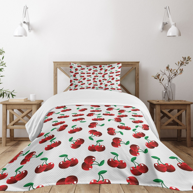 Vibrant Cherries Summer Bedspread Set