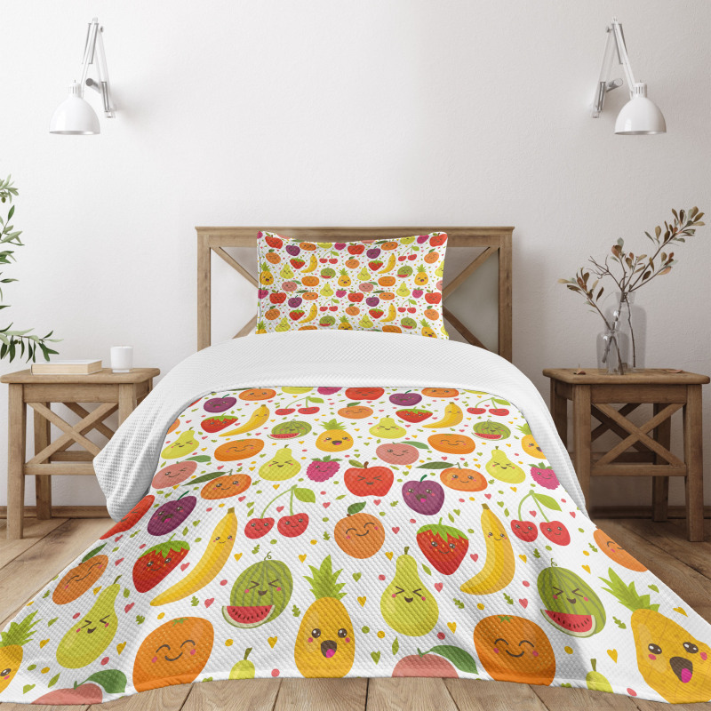 Banana Smile Kids Theme Bedspread Set