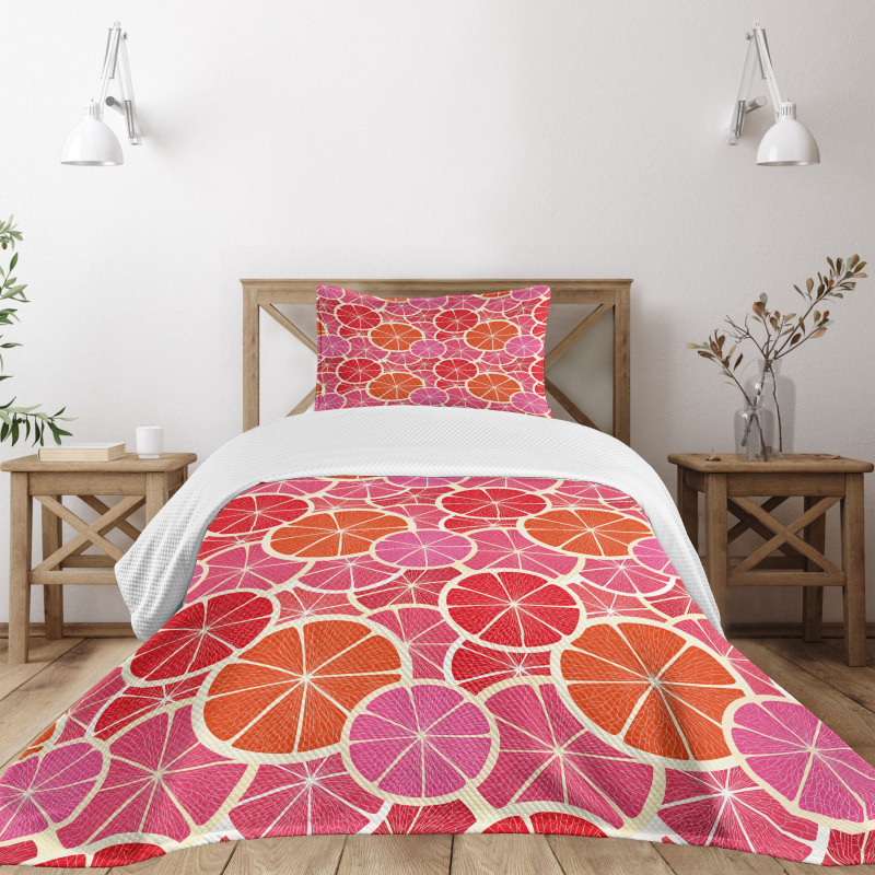 Funky Grapefruit Citrus Bedspread Set