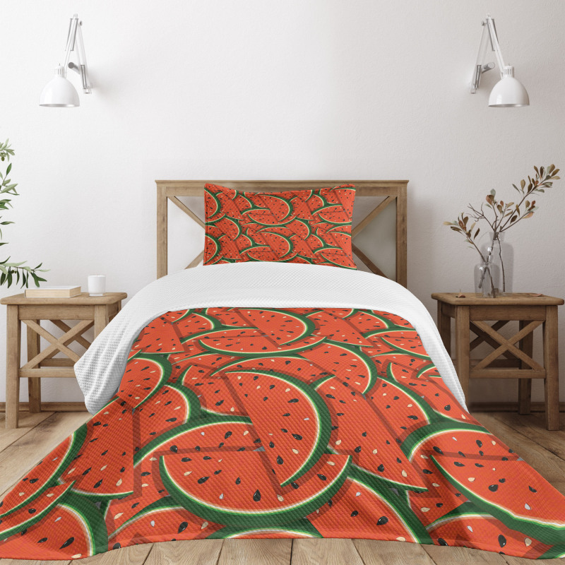 Yummy Watermelon Slices Bedspread Set