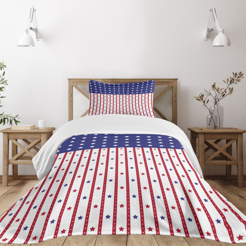 Stars and Stripes Flag Bedspread Set