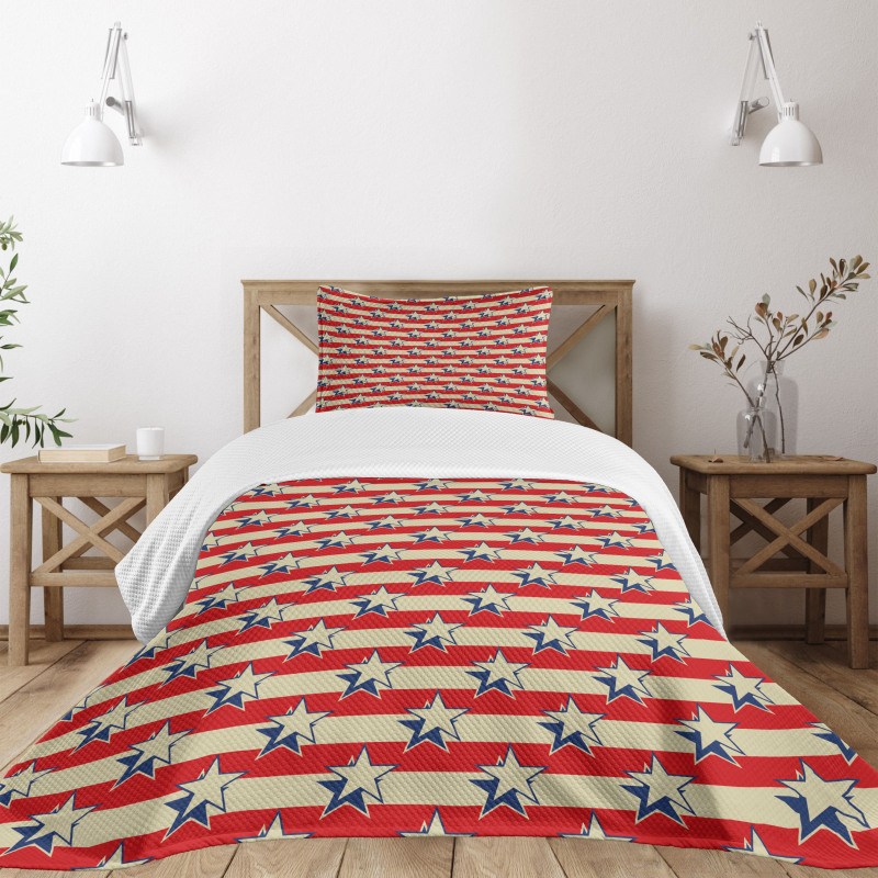 Retro Independence Poster Bedspread Set