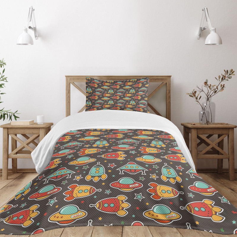 Outer Space Elements Bedspread Set