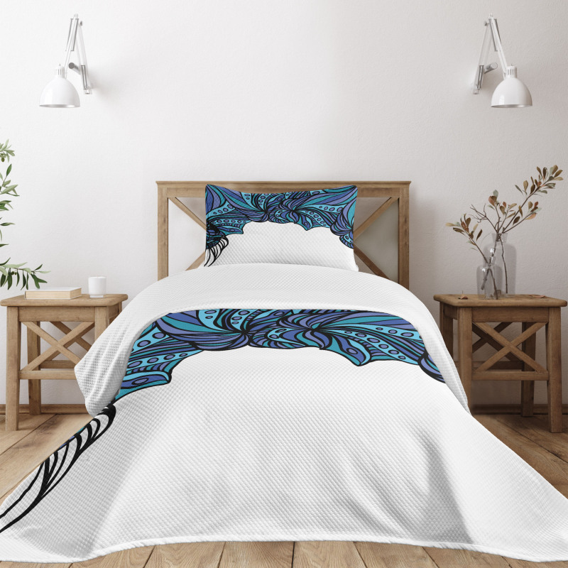 Abstract Marine Pattern Bedspread Set
