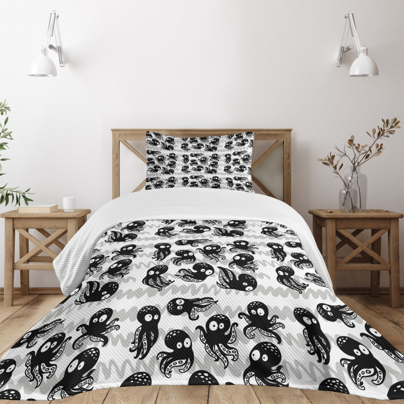 Wildlife in Sea Cartoon Bedspread Set