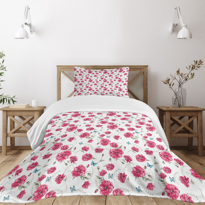 Poppy Flora Blossoms Bedspread Set