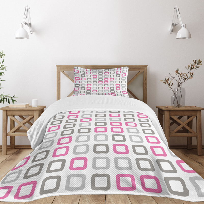 Square Frames Image Bedspread Set