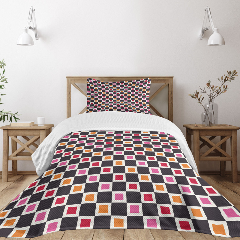 Grid Vivid Squares Bedspread Set