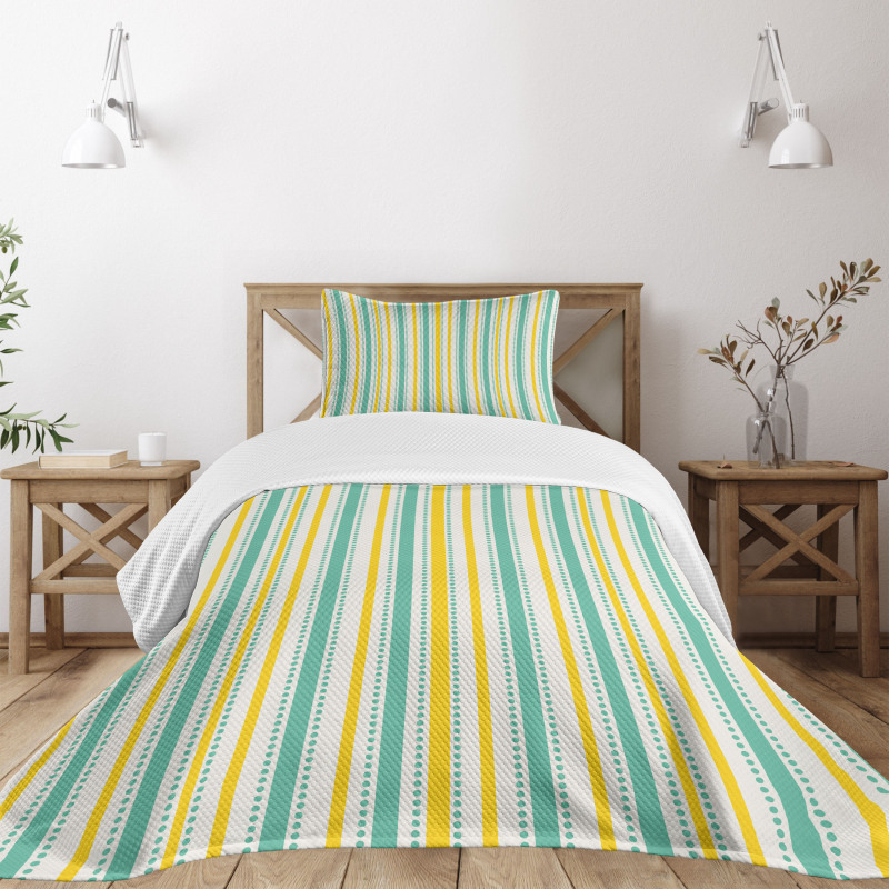 Summer Stripes Dots Bedspread Set
