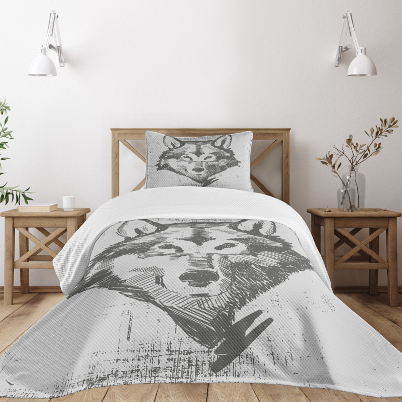 Detailed Sketch Canine Bedspread Set