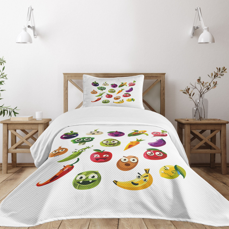 Carrot Banana Pepper Bedspread Set