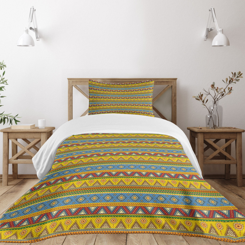 Native Aztec Borders Bedspread Set