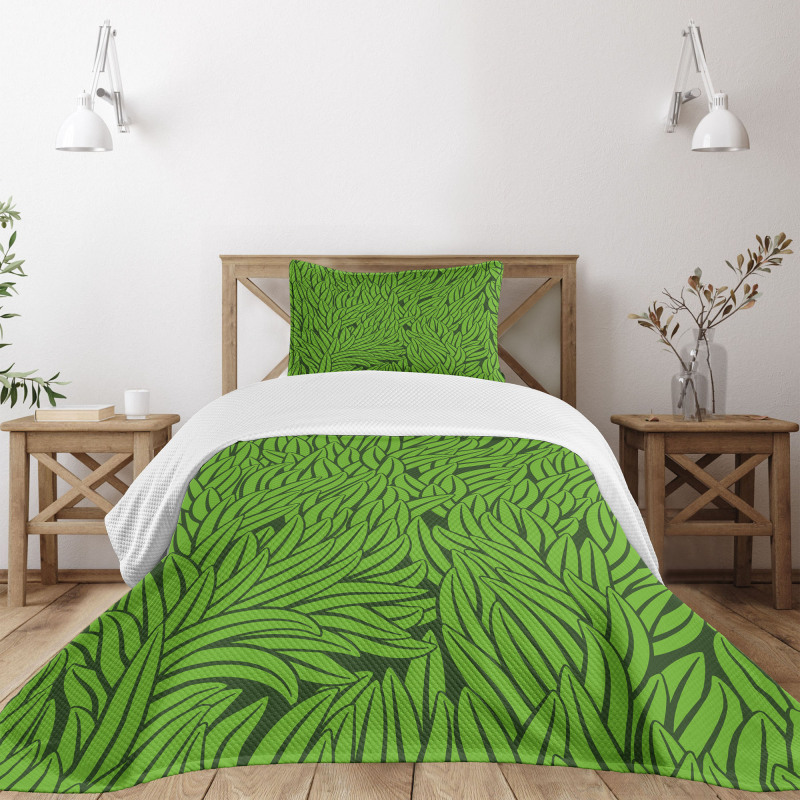 Grass Growth Abstract Bedspread Set