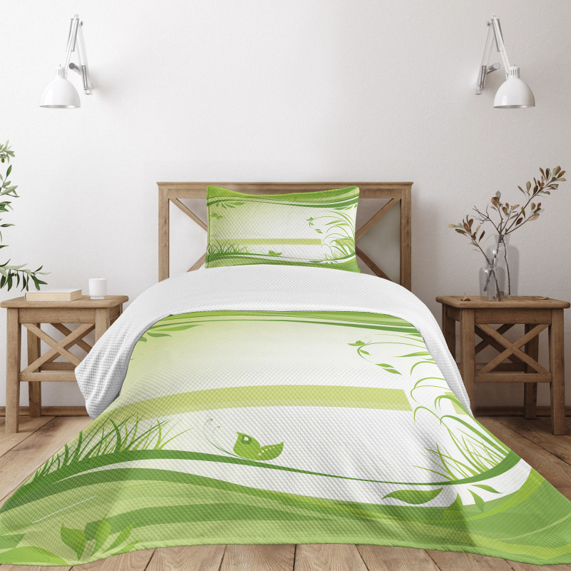 Abstract Fresh Nature Bedspread Set