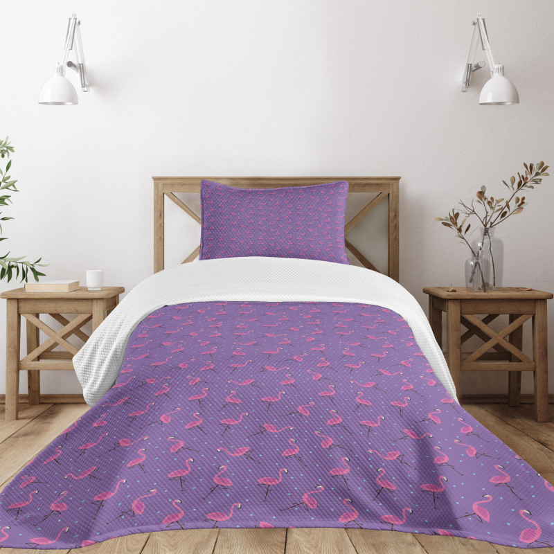 Dots Birds Kids Girls Bedspread Set