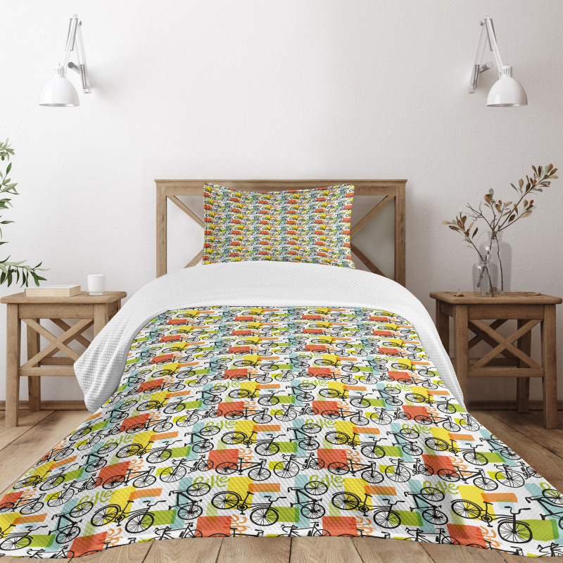 Geometric and Colorful Bedspread Set
