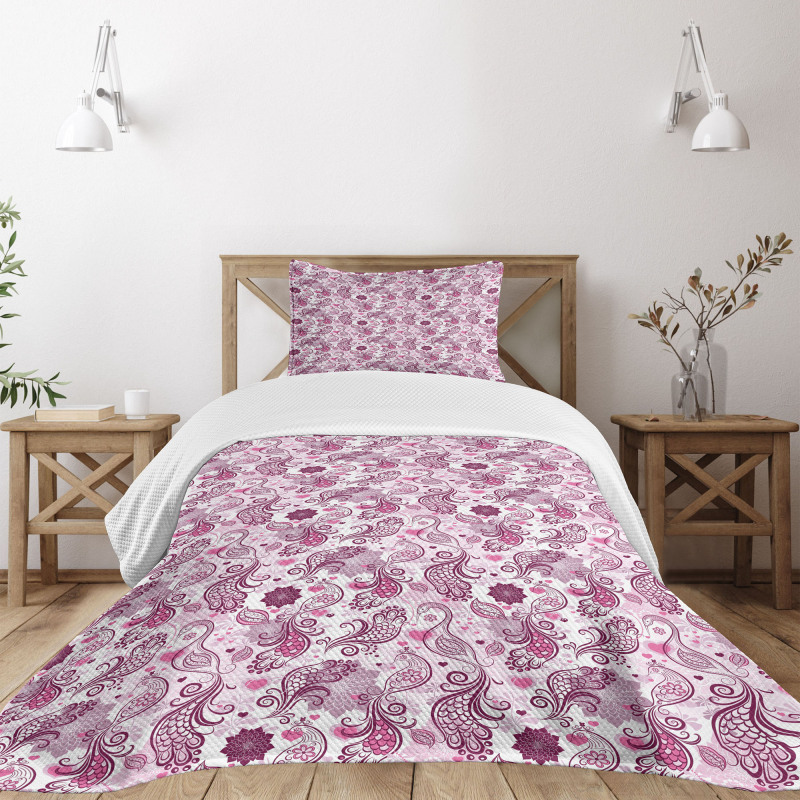 Romantic Birds Flowers Bedspread Set