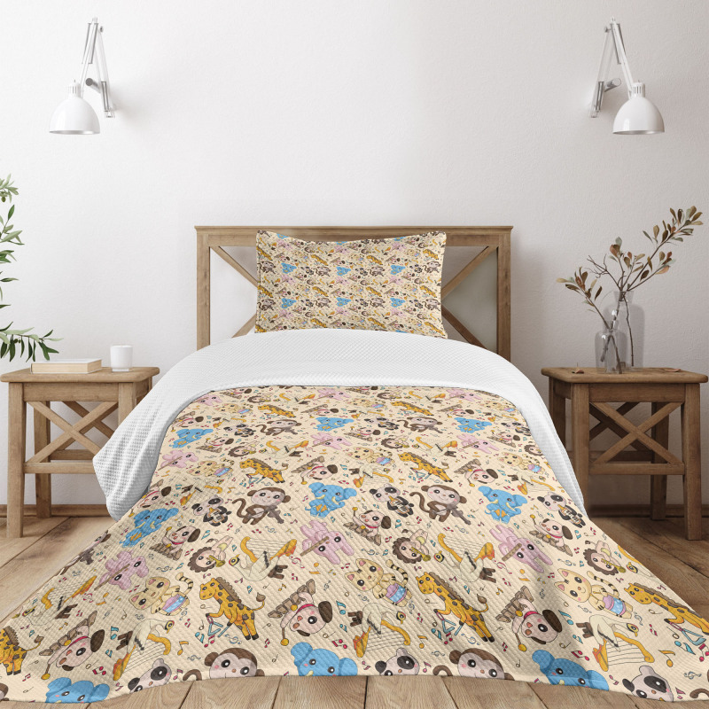 Musician Mascots Bedspread Set