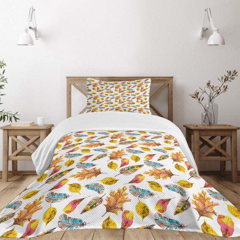 Fal Season Leaves Bedspread Set