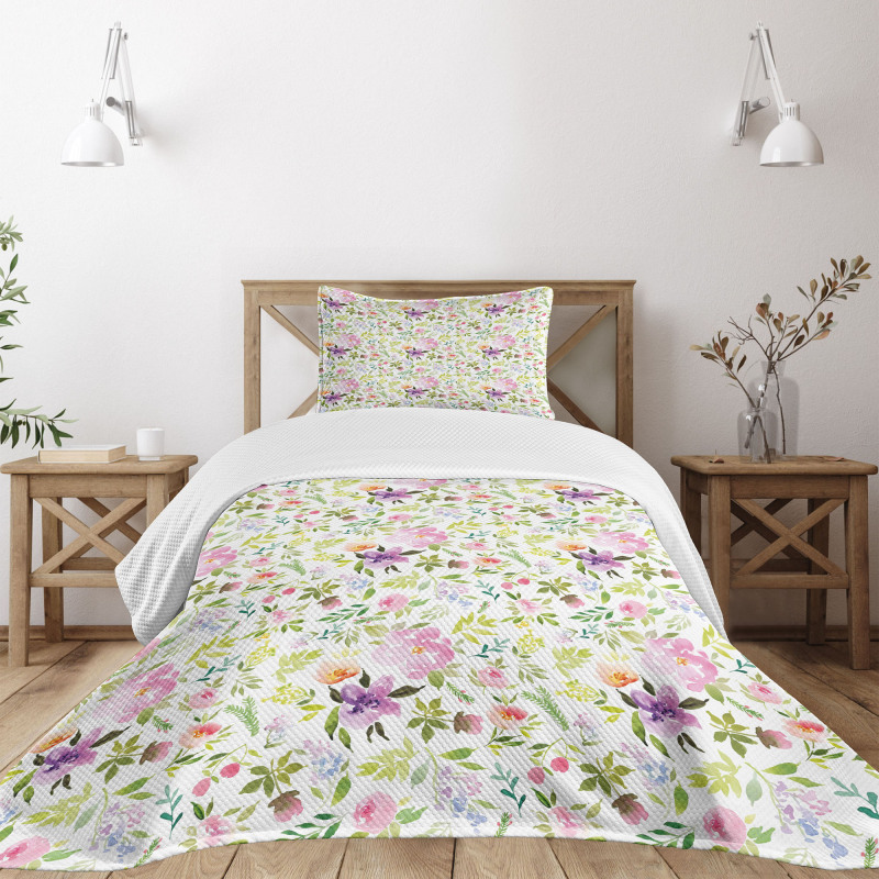 Gentle Spring Floral Bedspread Set