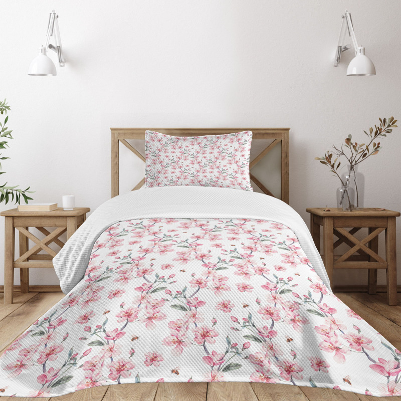 Sakura Cherry Garden Bedspread Set