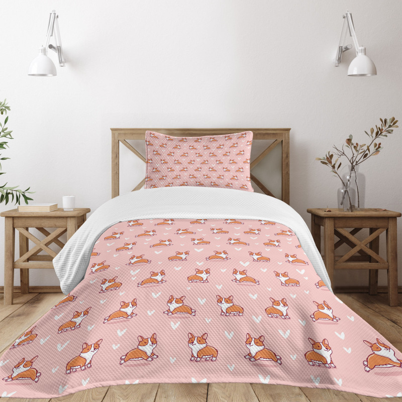 Little Corgis Bedspread Set