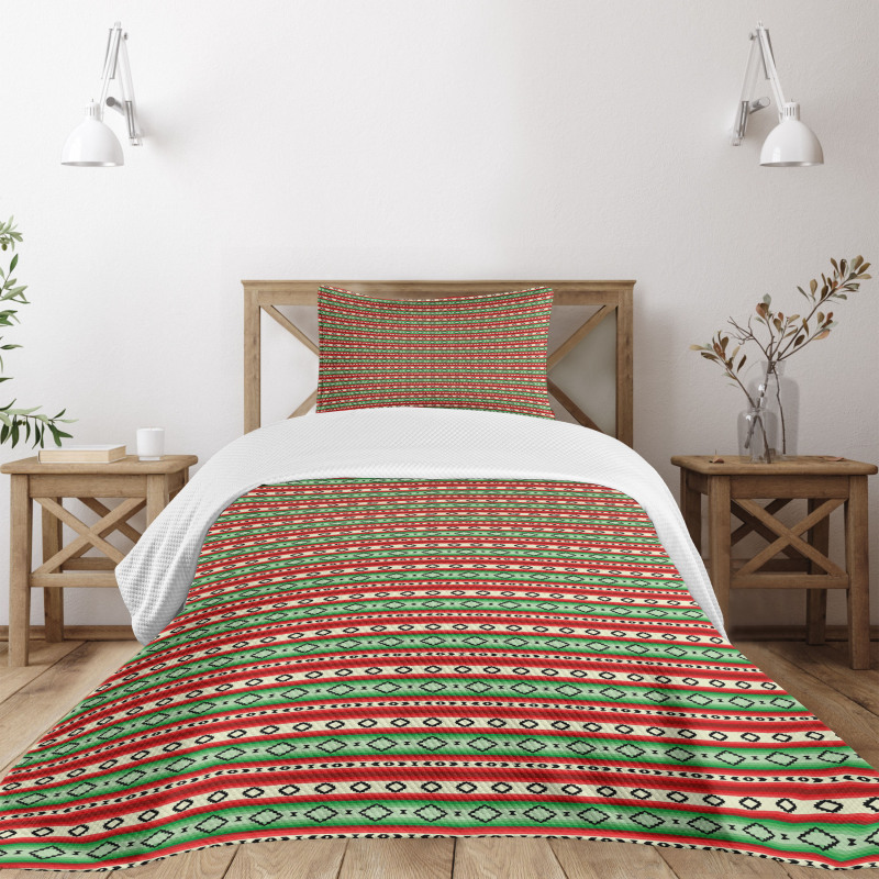 Mexican Blanket Pattern Bedspread Set