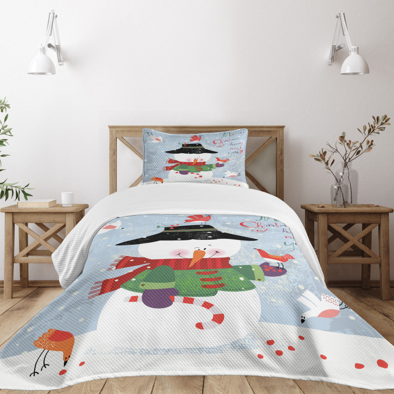 Xmas New Year Grunge Bedspread Set