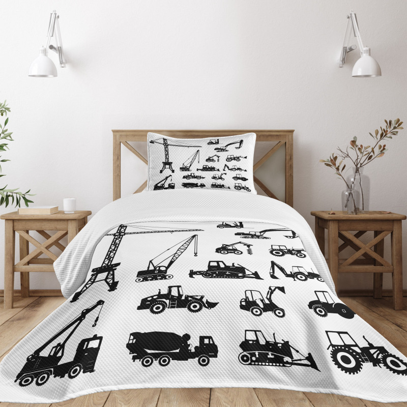 Black Trucks Set Bedspread Set