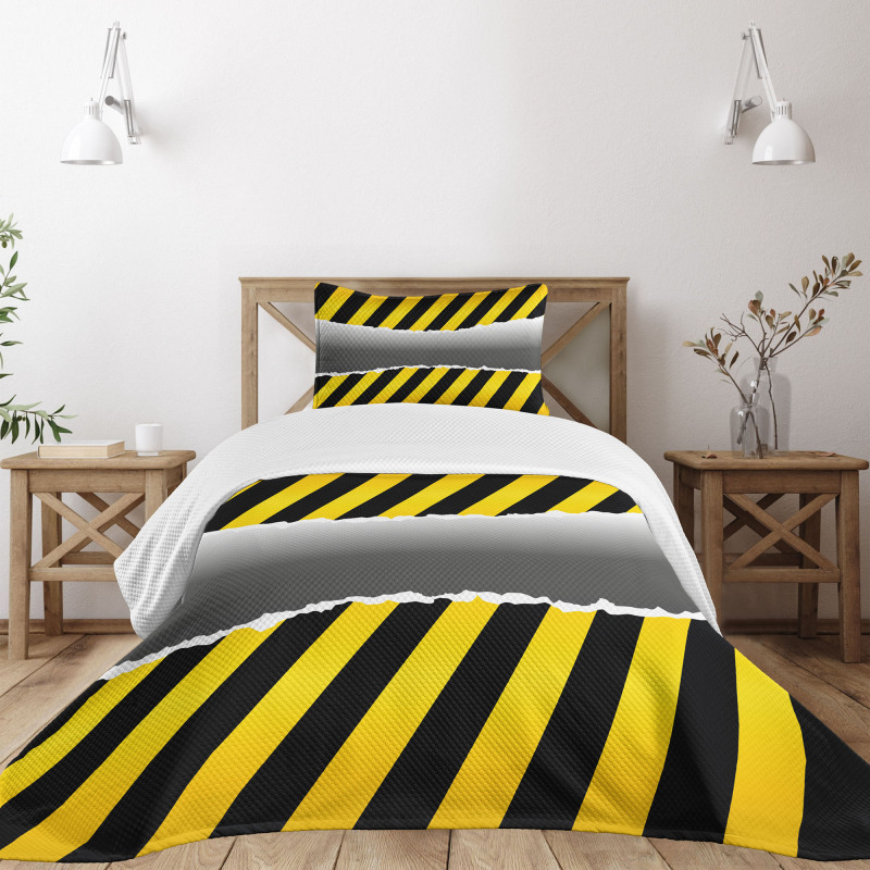 Work Site Caution Bedspread Set