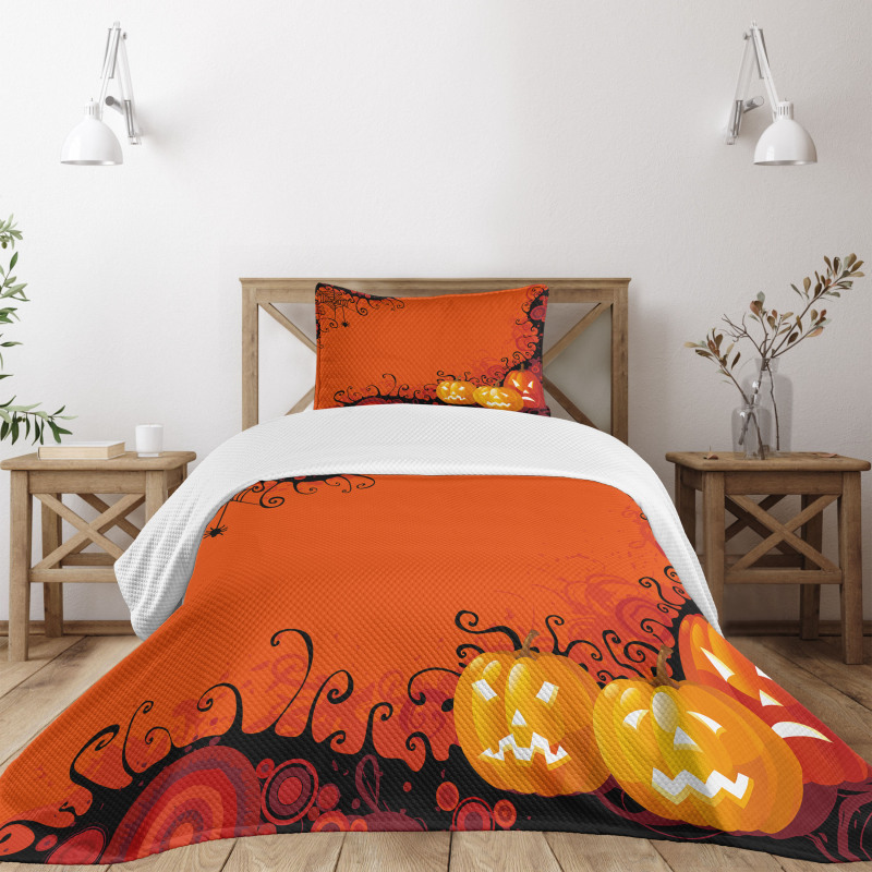 Halloween Pumpkins Bedspread Set