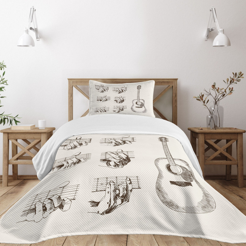 Sketch Chords Flamenco Bedspread Set