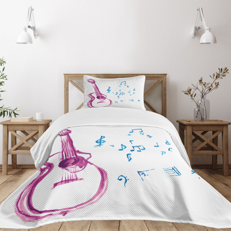 Watercolor Music Making Bedspread Set