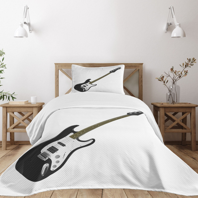 4 String Bass Music Bedspread Set