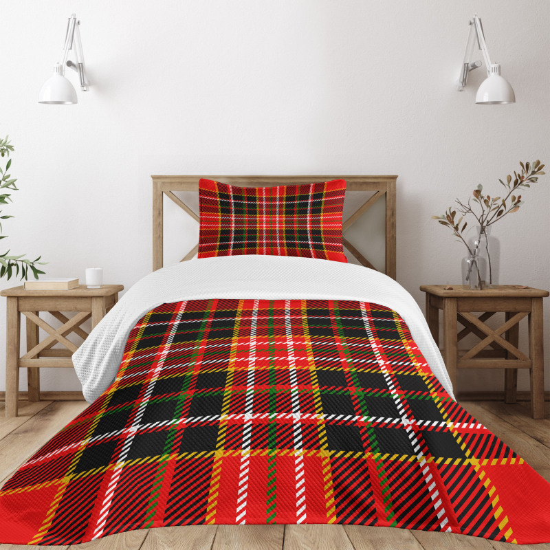 Scottish Tartan Style Bedspread Set