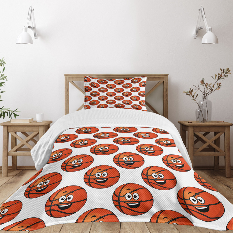 Happy Emoticon Balls Bedspread Set