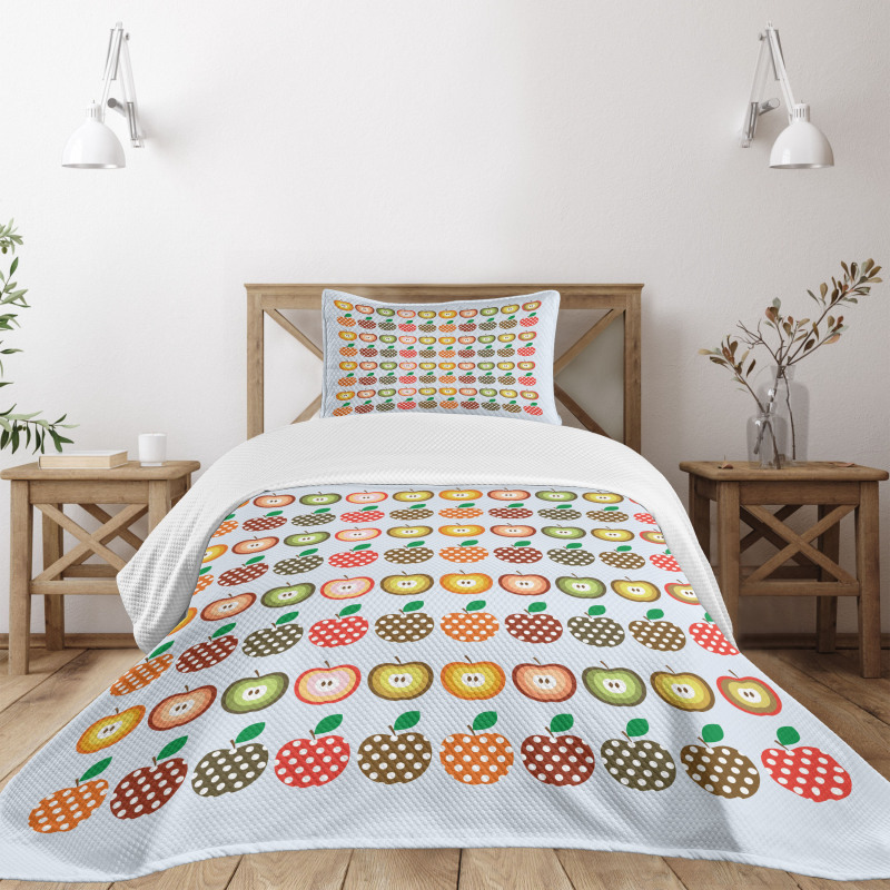 Retro Polka Dots Colorful Bedspread Set